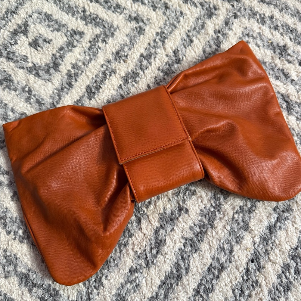 Elegant Orange Bow Clutch